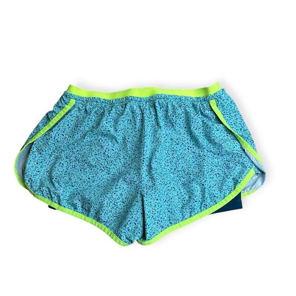 NIKE Women’s Copa Blue/Volt Green Dri-FIT Full Flex 2-in-1 Training Shorts Size - Picture 2 of 8